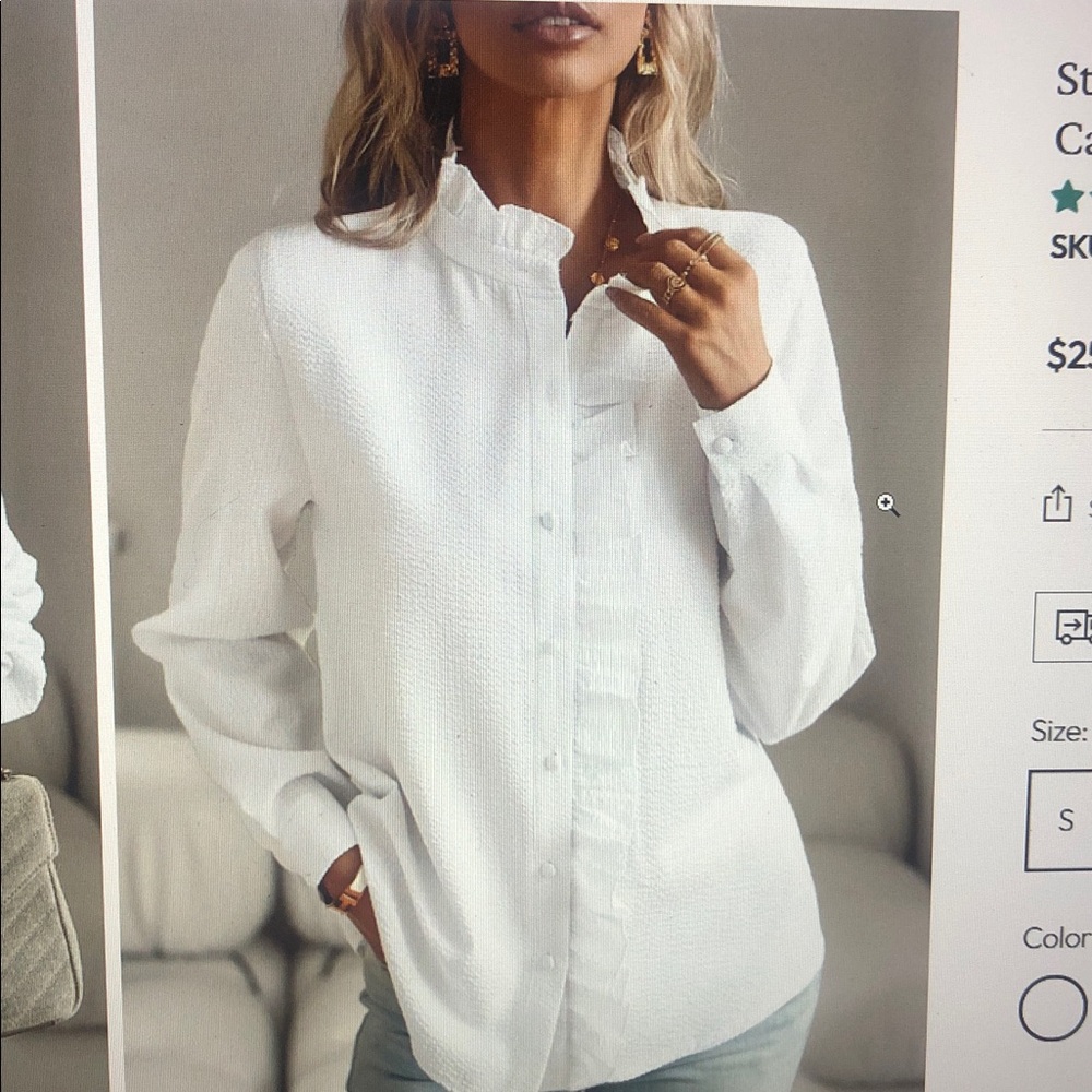 Beachsissi White Ruffled Blouse